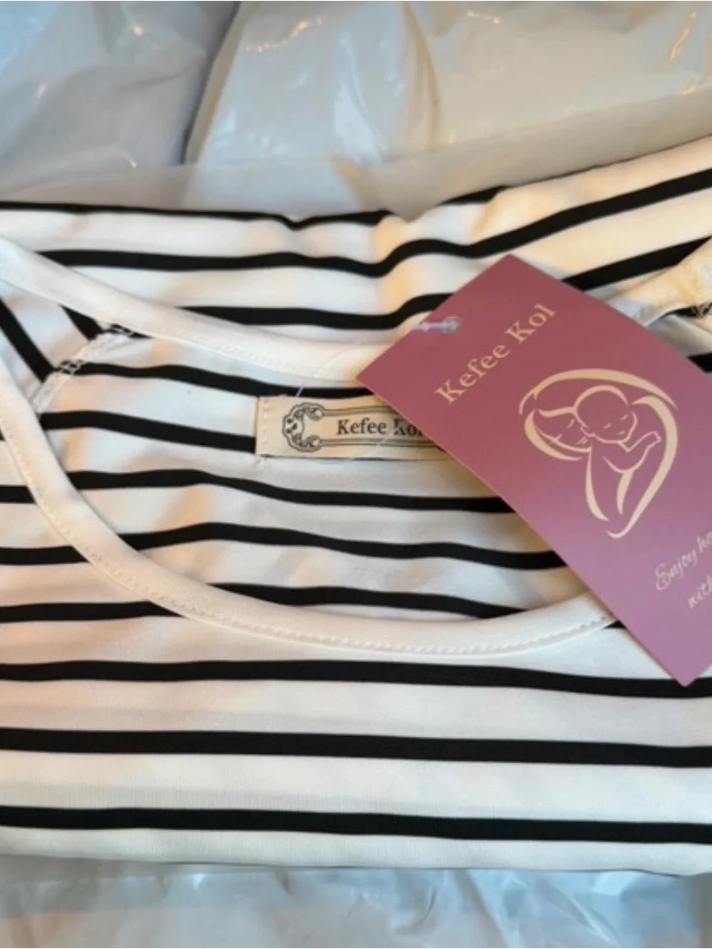 Striped Black & White Nursing/Bib Cover - Kefee KoI